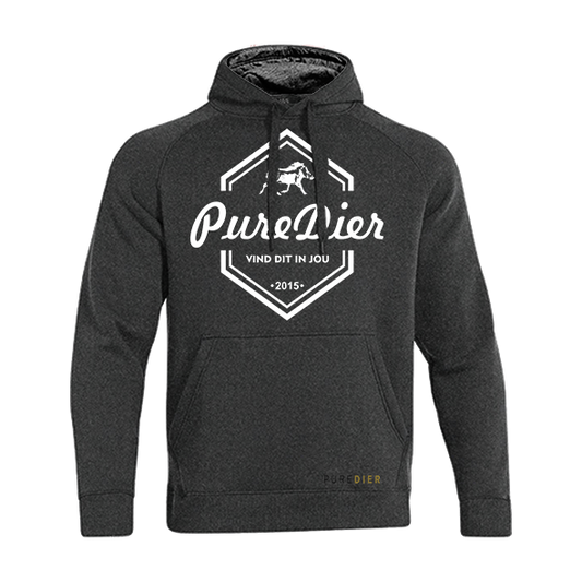 Logo-Vlakvark-Wit Premium Hoodie vir Hom en Haar