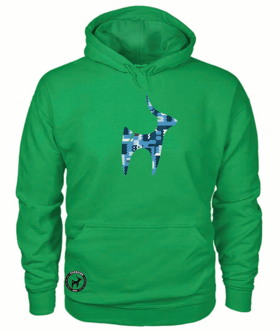 Camo-Bokkie-Blou HEELDAG Hoodie vir Hom en Haar