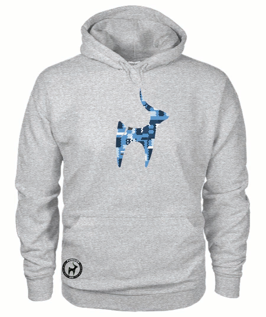 Camo-Bokkie-Blou HEELDAG Hoodie vir Hom en Haar