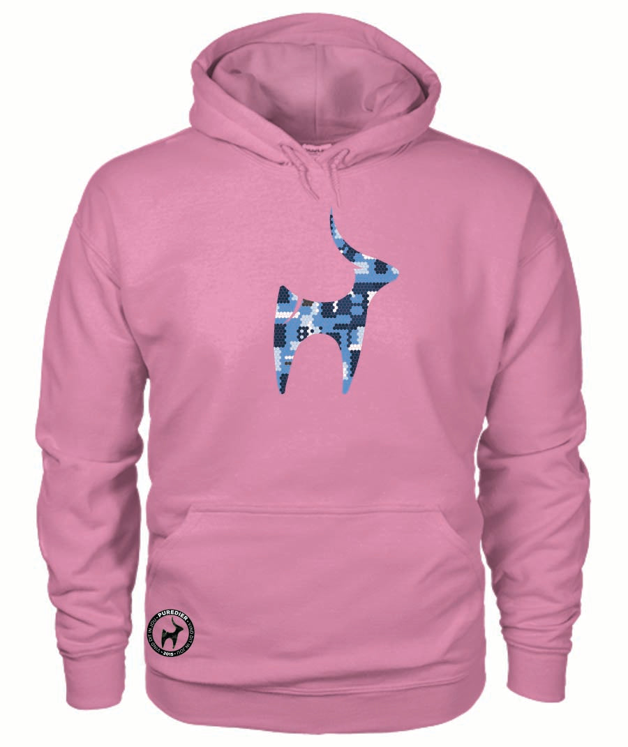 Camo-Bokkie-Blou HEELDAG Hoodie vir Hom en Haar