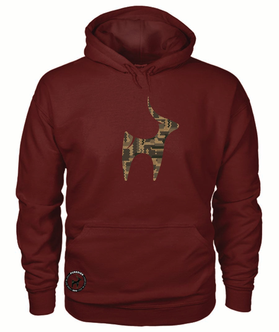 Camo-Bokkie-Bruin HEELDAG Hoodie vir Hom en Haar