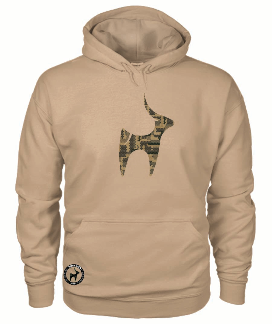 Camo-Bokkie-Bruin HEELDAG Hoodie vir Hom en Haar