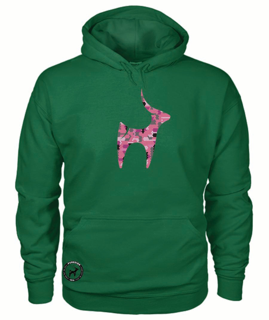 Camo-Bokkie-Pienk HEELDAG Hoodie vir Hom en Haar