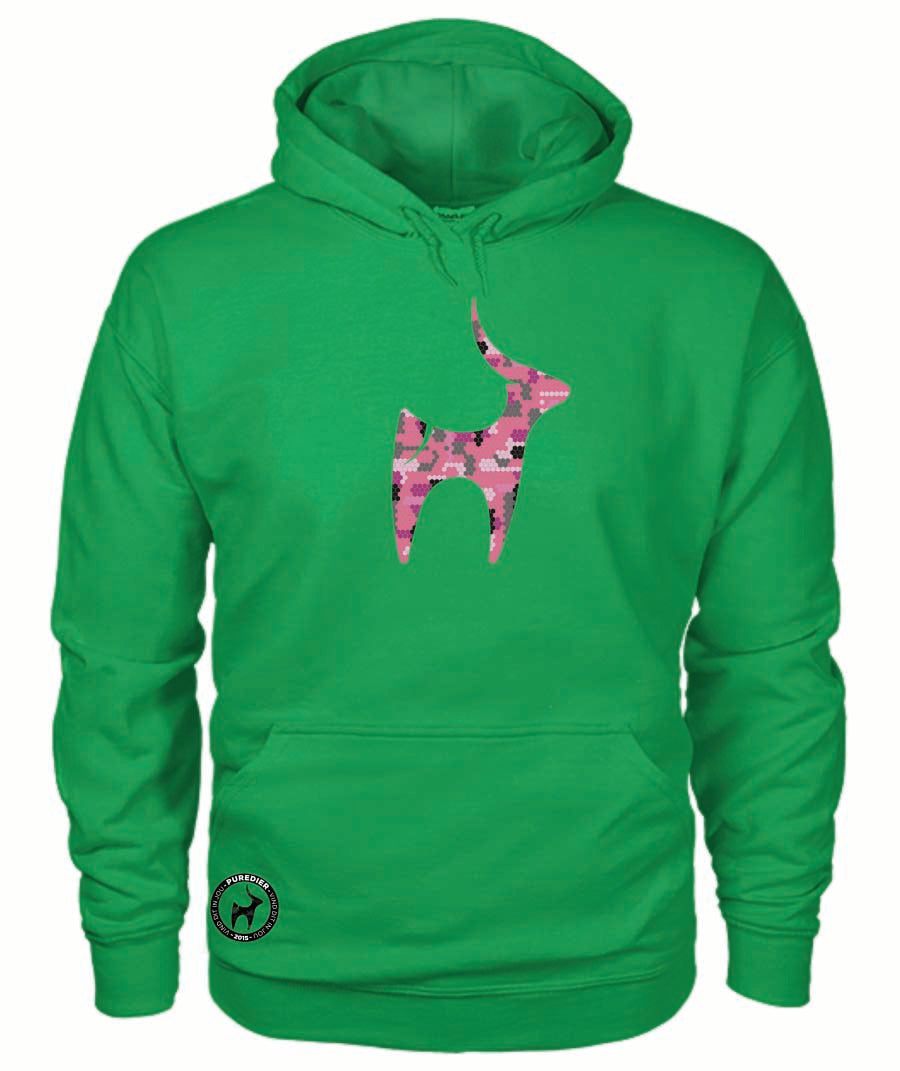 Camo-Bokkie-Pienk HEELDAG Hoodie vir Hom en Haar