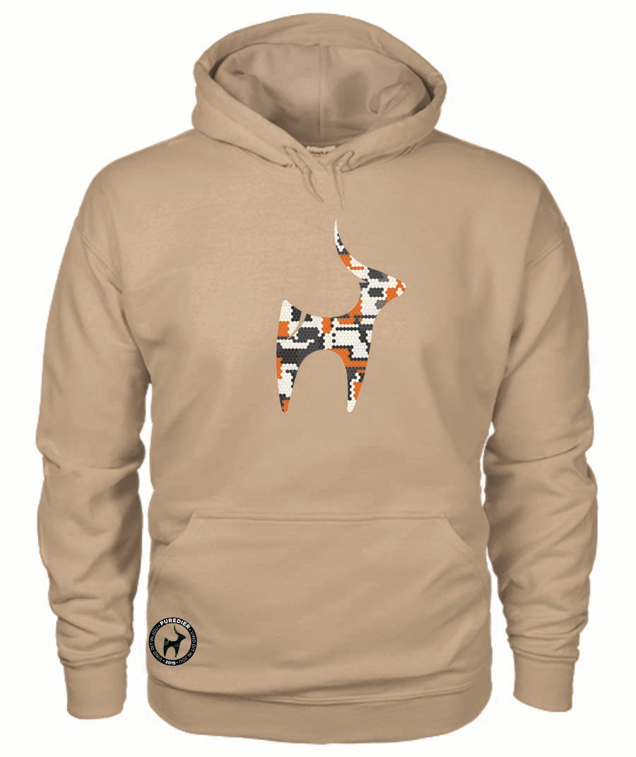 Camo-Bokkie-WitOranje HEELDAG Hoodie vir Hom en Haar