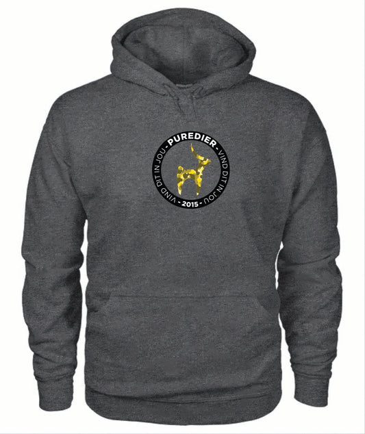 Logo-Bokkie-Geel Premium Hoodie vir Hom en Haar