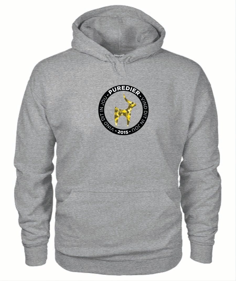 Logo-Bokkie-Geel Premium Hoodie vir Hom en Haar