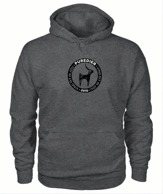 Logo-Bokkie-Swart Premium Hoodie vir Hom en Haar