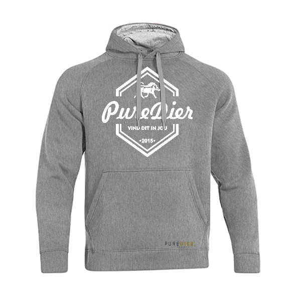 Logo-Vlakvark-Wit Premium Hoodie vir Hom en Haar