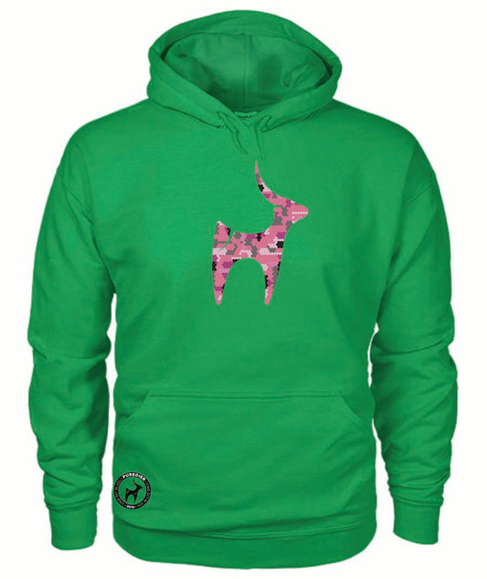 Camo-Bokkie-Pienk HEELDAG Hoodie vir Hom en Haar