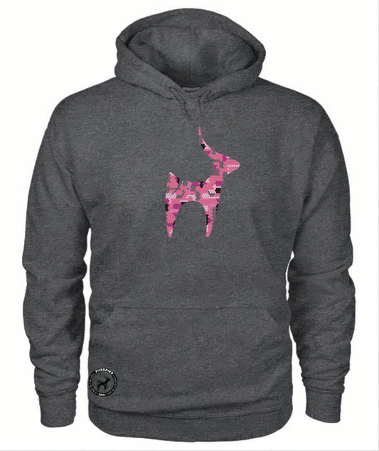Camo-Bokkie-Pienk Premium Hoodie vir Hom en Haar