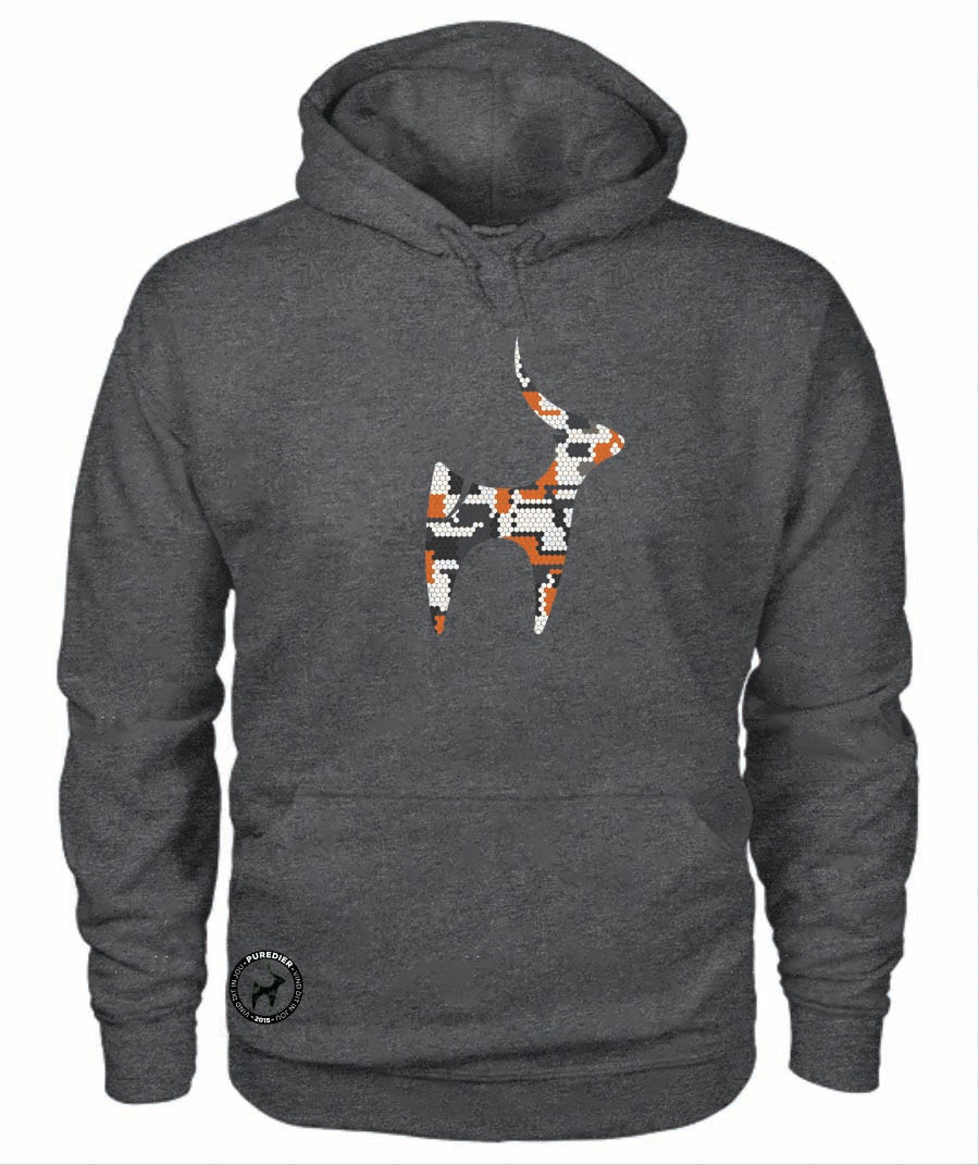 Camo-Bokkie-WitOranje Premium Hoodie vir Hom en Haar