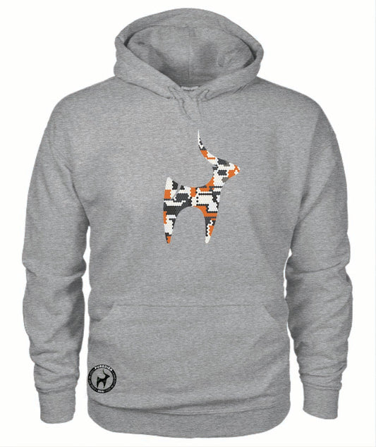 Camo-Bokkie-WitOranje Premium Hoodie vir Hom en Haar