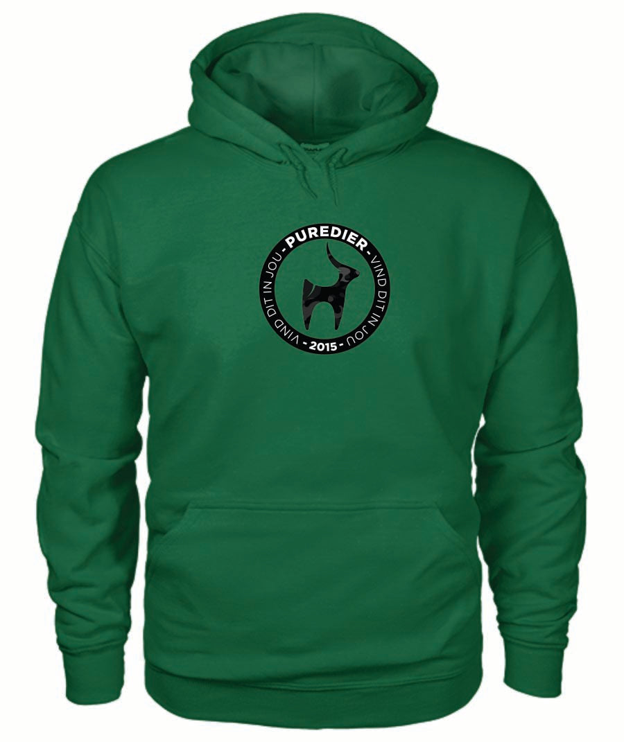 Logo-Bokkie-Swart HEELDAG Hoodie vir Hom en Haar