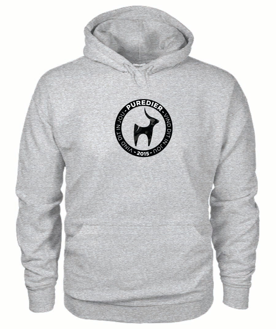 Logo-Bokkie-Swart HEELDAG Hoodie vir Hom en Haar