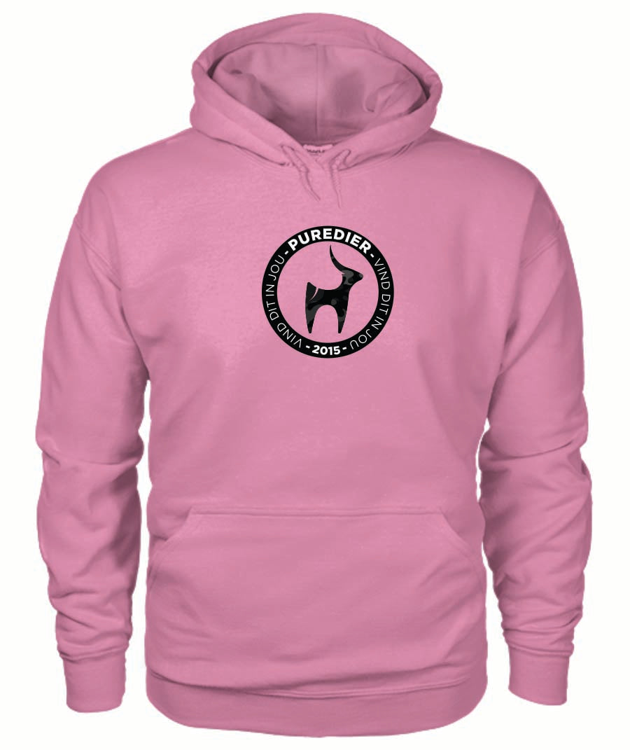 Logo-Bokkie-Swart HEELDAG Hoodie vir Hom en Haar