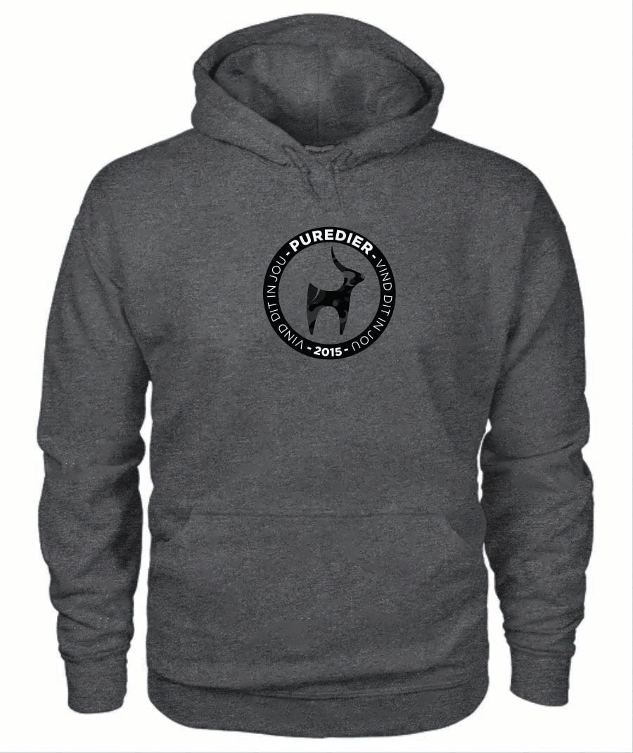 Logo-Bokkie-Swart Premium Hoodie vir Hom en Haar