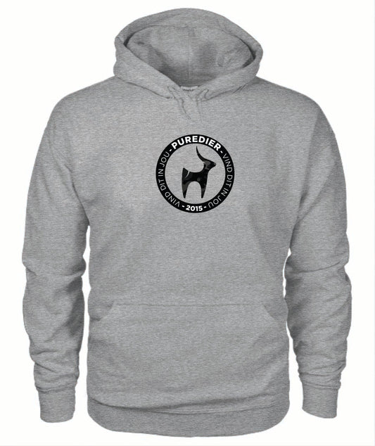 Logo-Bokkie-Swart Premium Hoodie vir Hom en Haar