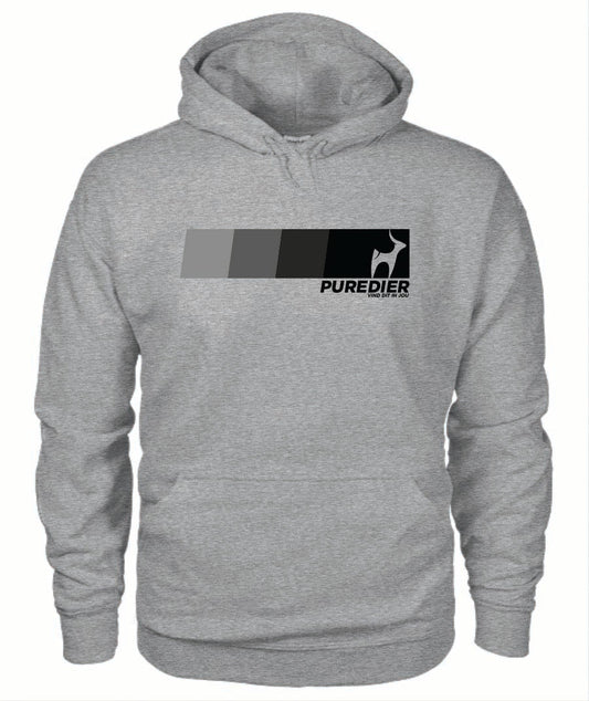 Logo-Grys Premium Hoodie vir Hom en Haar