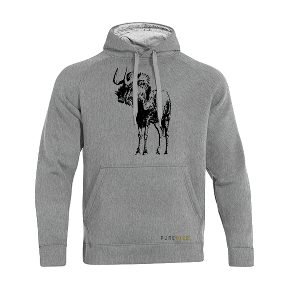 Swartwildebees Premium Hoodie vir Hom en Haar